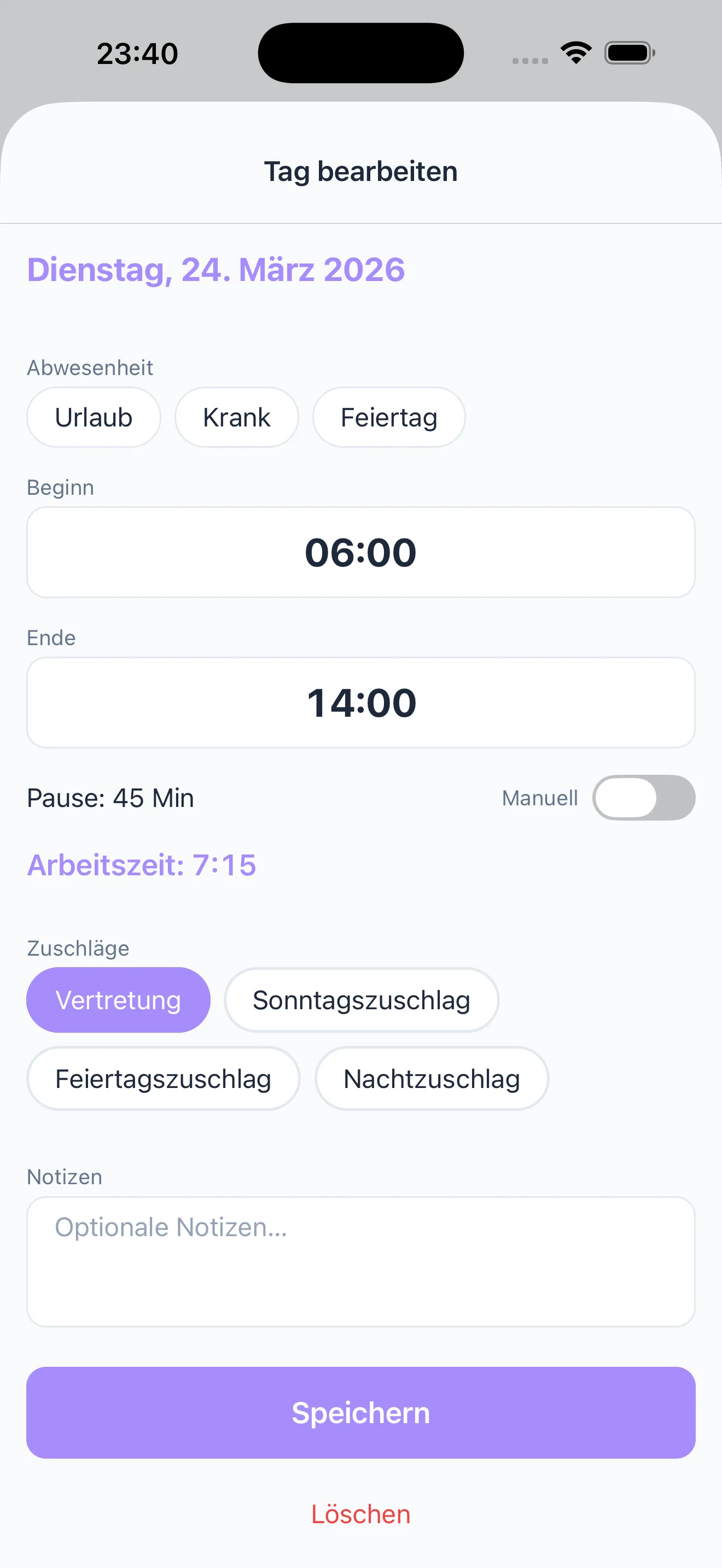 Zuschläge & Vertretung