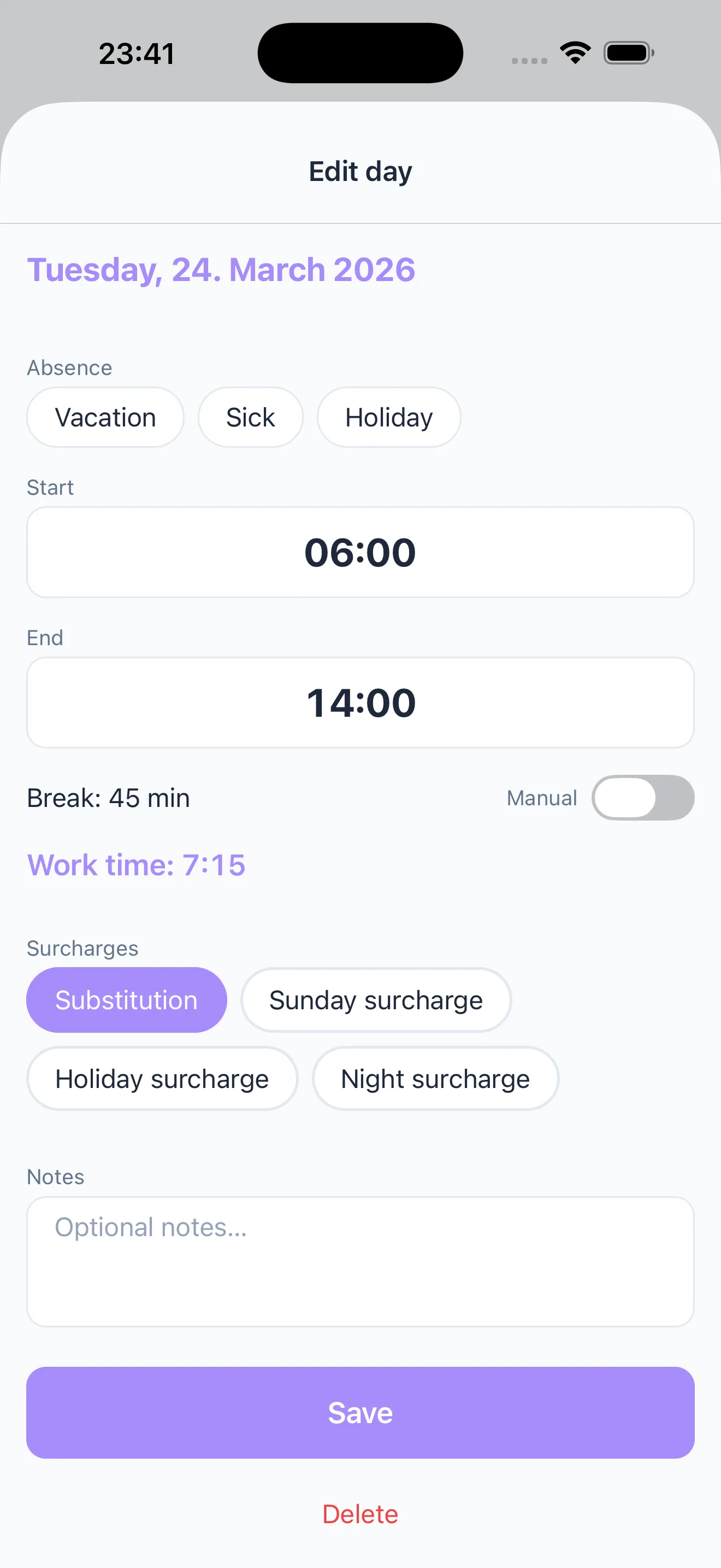 Surcharges & substitution