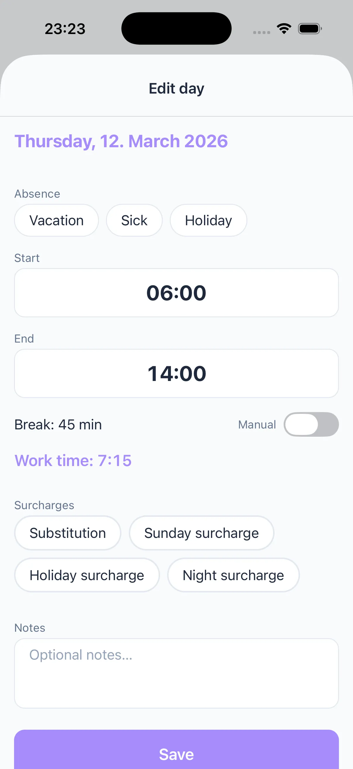 Surcharges & substitution
