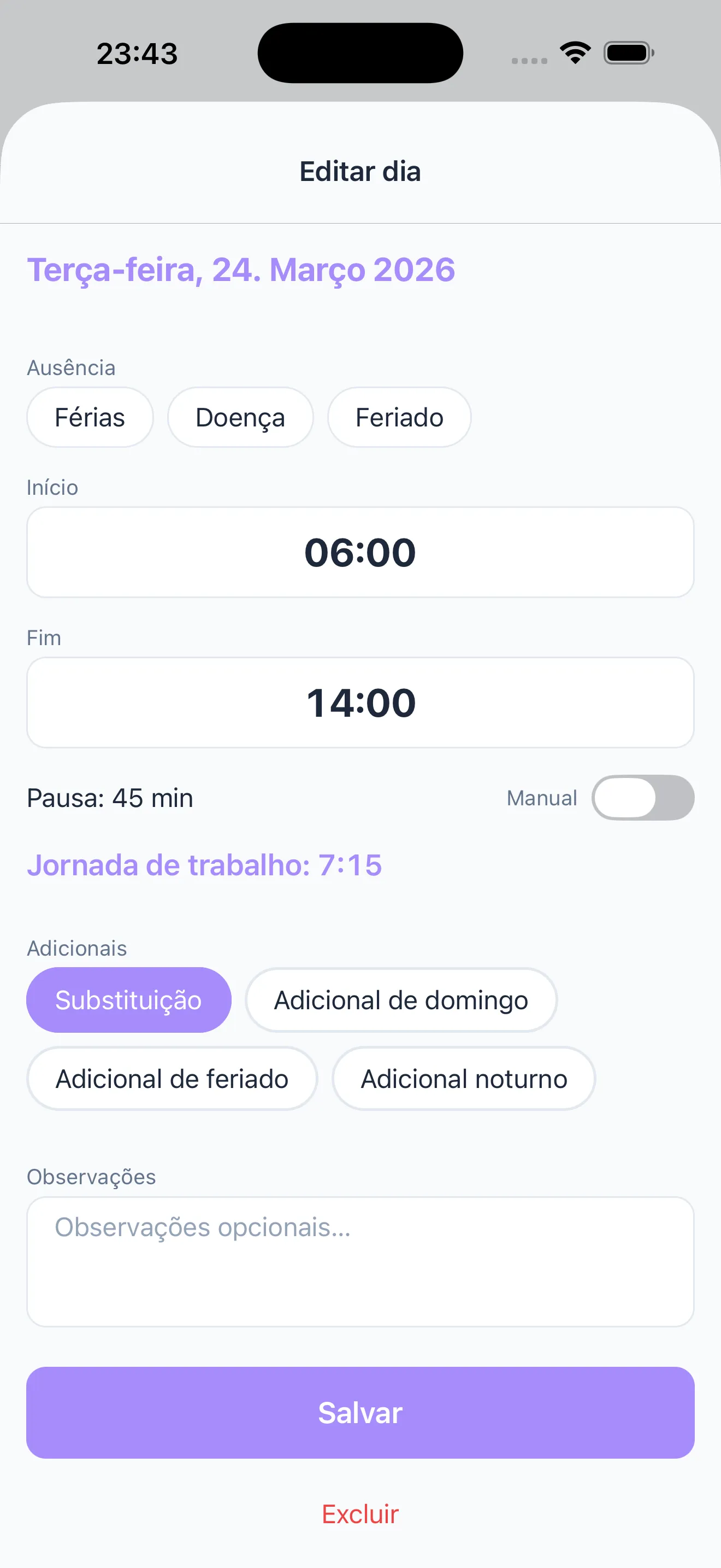 Adicionais e substituições