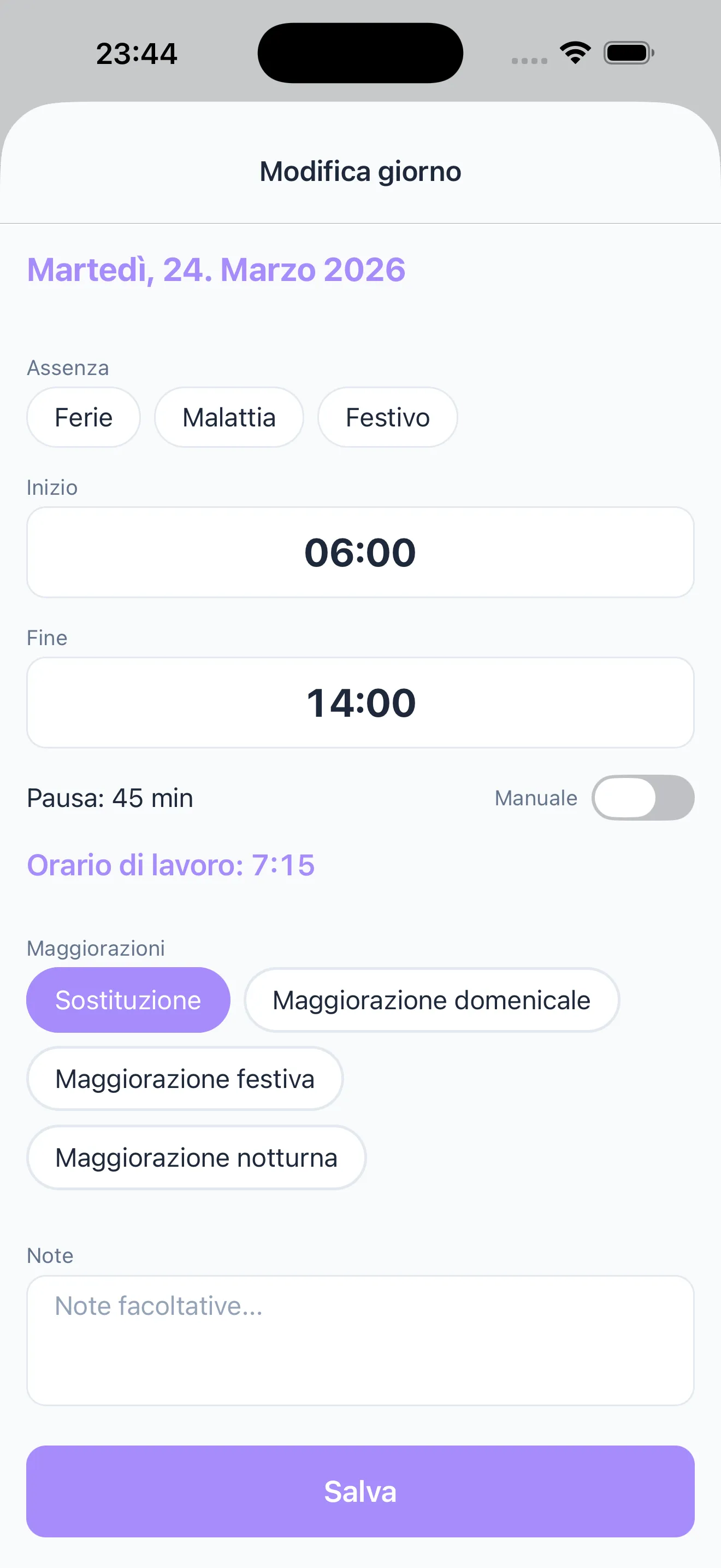 Maggiorazioni e sostituzioni